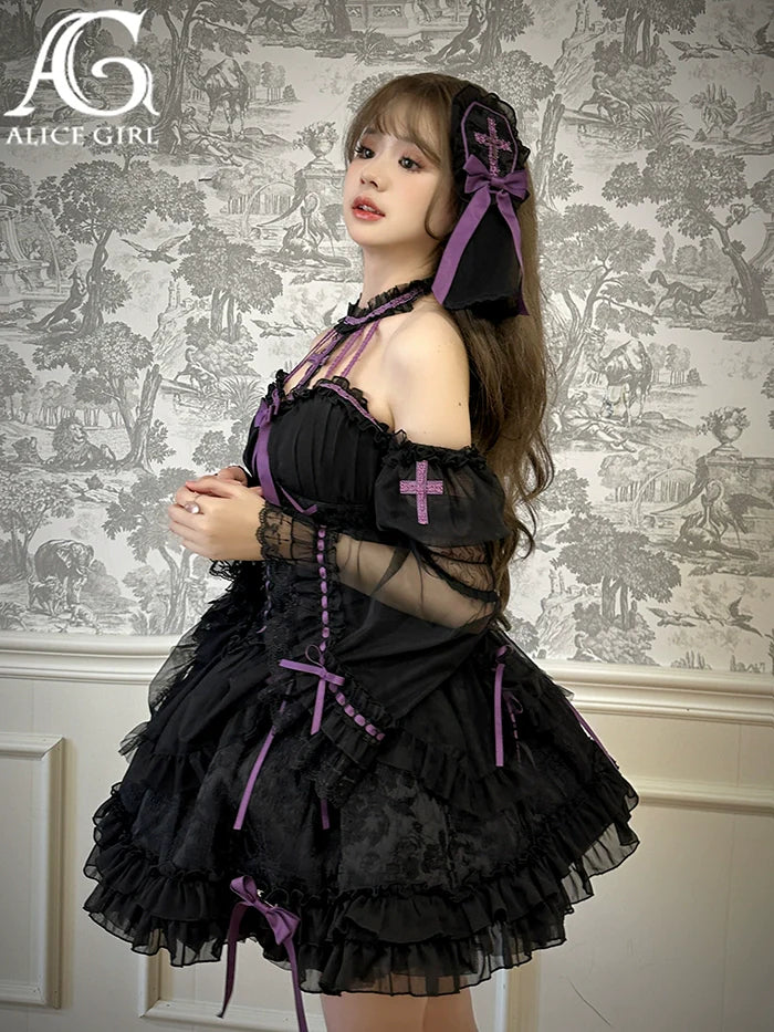 Alice Girl - Cross Princess - Sweet Lolita Princess Sleeves Cross Embroidery Sleeves