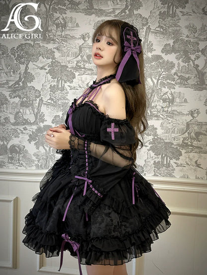 Alice Girl - Cross Princess - Sweet Lolita Princess Sleeves Cross Embroidery Sleeves