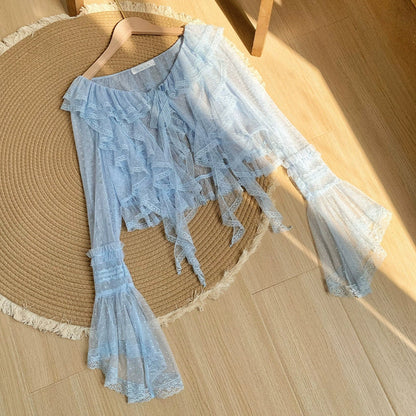 With PUJI - Letters and Poetry - Summer Classic Lolita Tulle Lace Bolero with Multi-Color