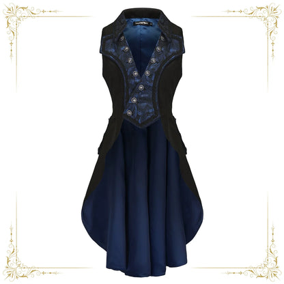 Immortal Thorn - Night of Swordsmanship - Ouji Lolita Long Coat Male Lolita Sleeveless Coat