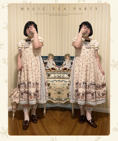 Magic Tea Party - Box Theatre - Classical Lolita Beige Rabbit Print JSK