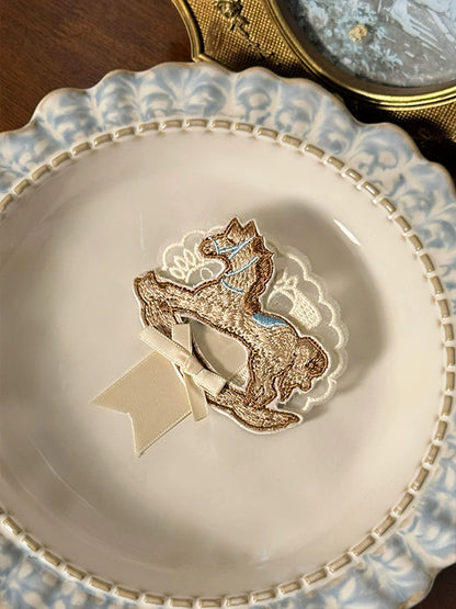 Alice Girl - Sea Salt Fairytale - Sweet Lolita Accessory Embroidered Pony Lolita Badge