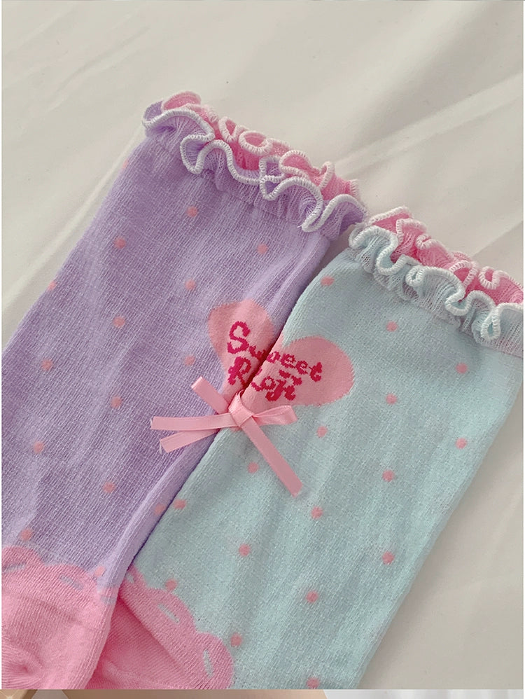 Roji Roji - Sweet Lolita Socks Cute Lolita Short Socks With Polka Dot
