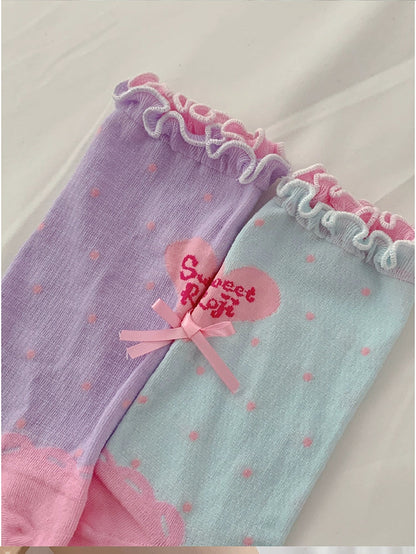 Roji Roji - Sweet Lolita Socks Cute Lolita Short Socks With Polka Dot