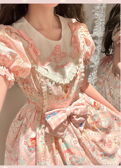 NanShengGe - Sheep Party - Sweet Lolita OP V-Neckline Lolita Dress