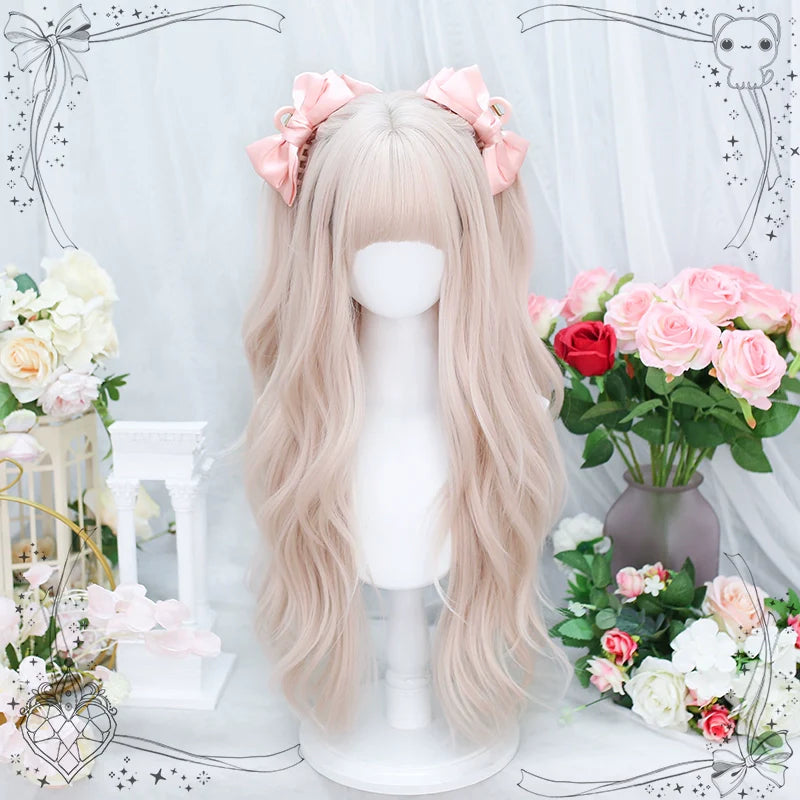 Dalao Home - Soft Soft - Daily Lolita Long Curly Pink Wig