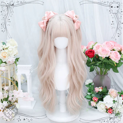 Dalao Home - Soft Soft - Daily Lolita Long Curly Pink Wig