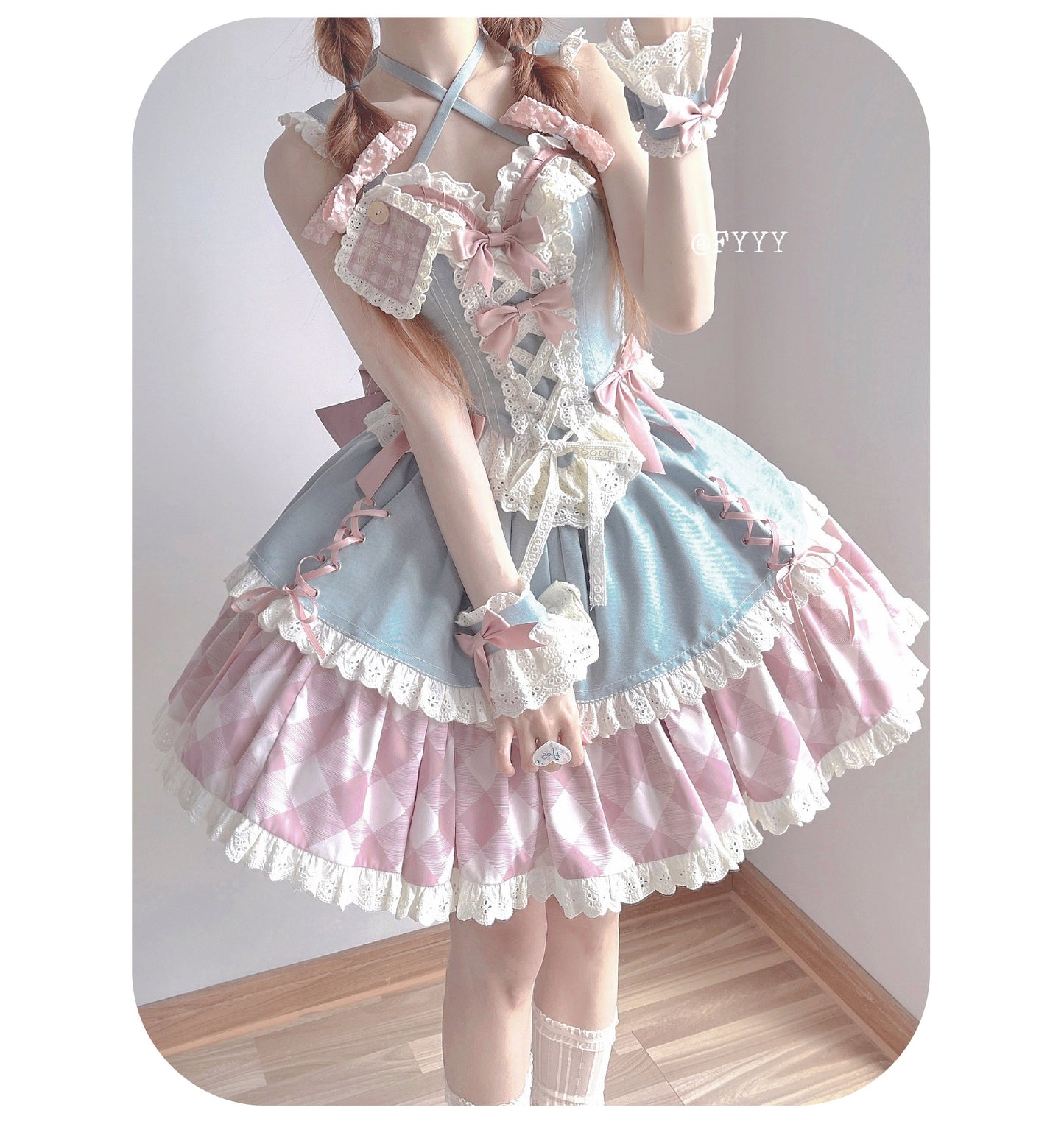 Kuma - Sweet Cowboy - Sweet Lolita Pastel Colors Denim Skirt Set