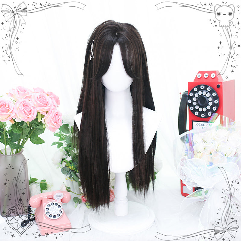 Dalao Home - Ballet - Sweet Long Straight Black Brown Wig