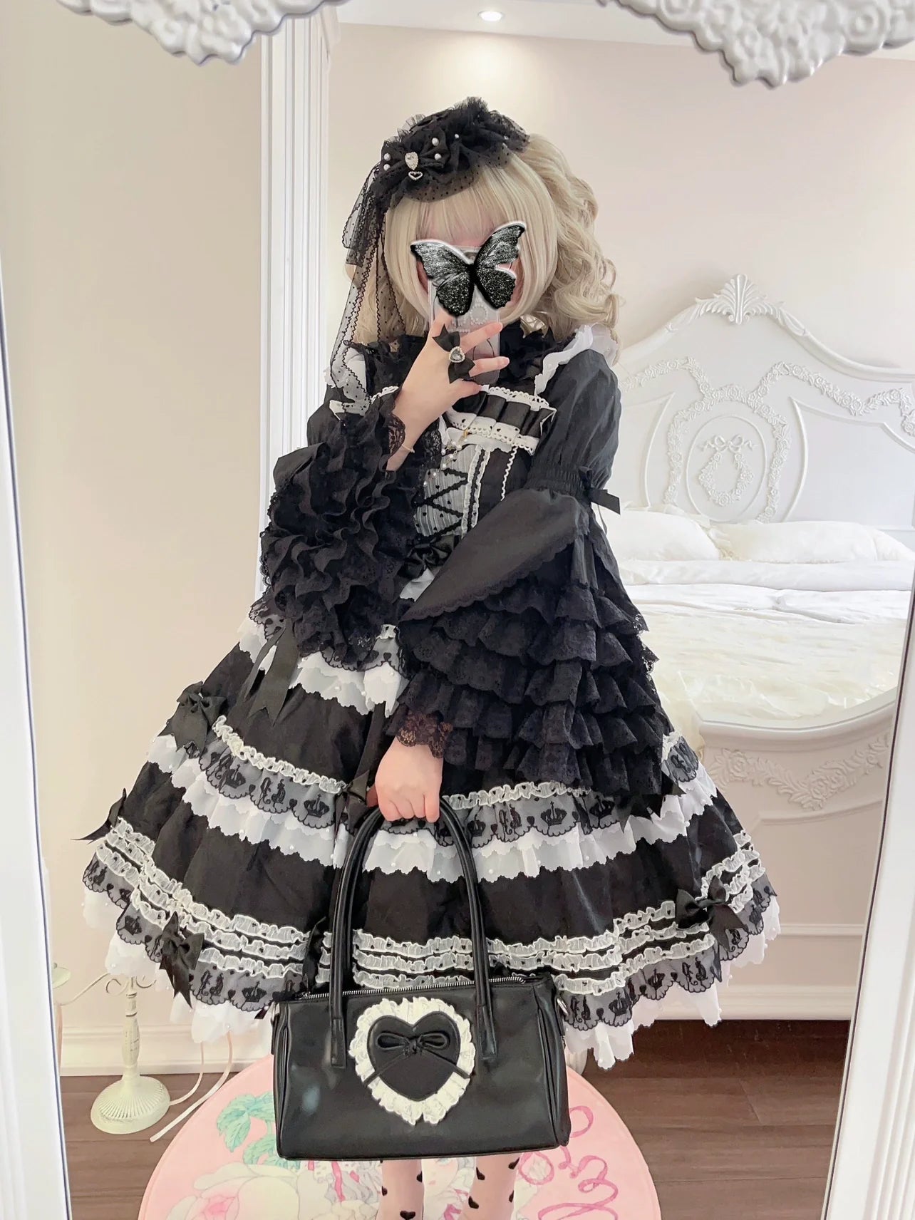 CheeseCat - Handmade Gothic Lolita Hat Anthony Cake Bow Lolita Hearwear