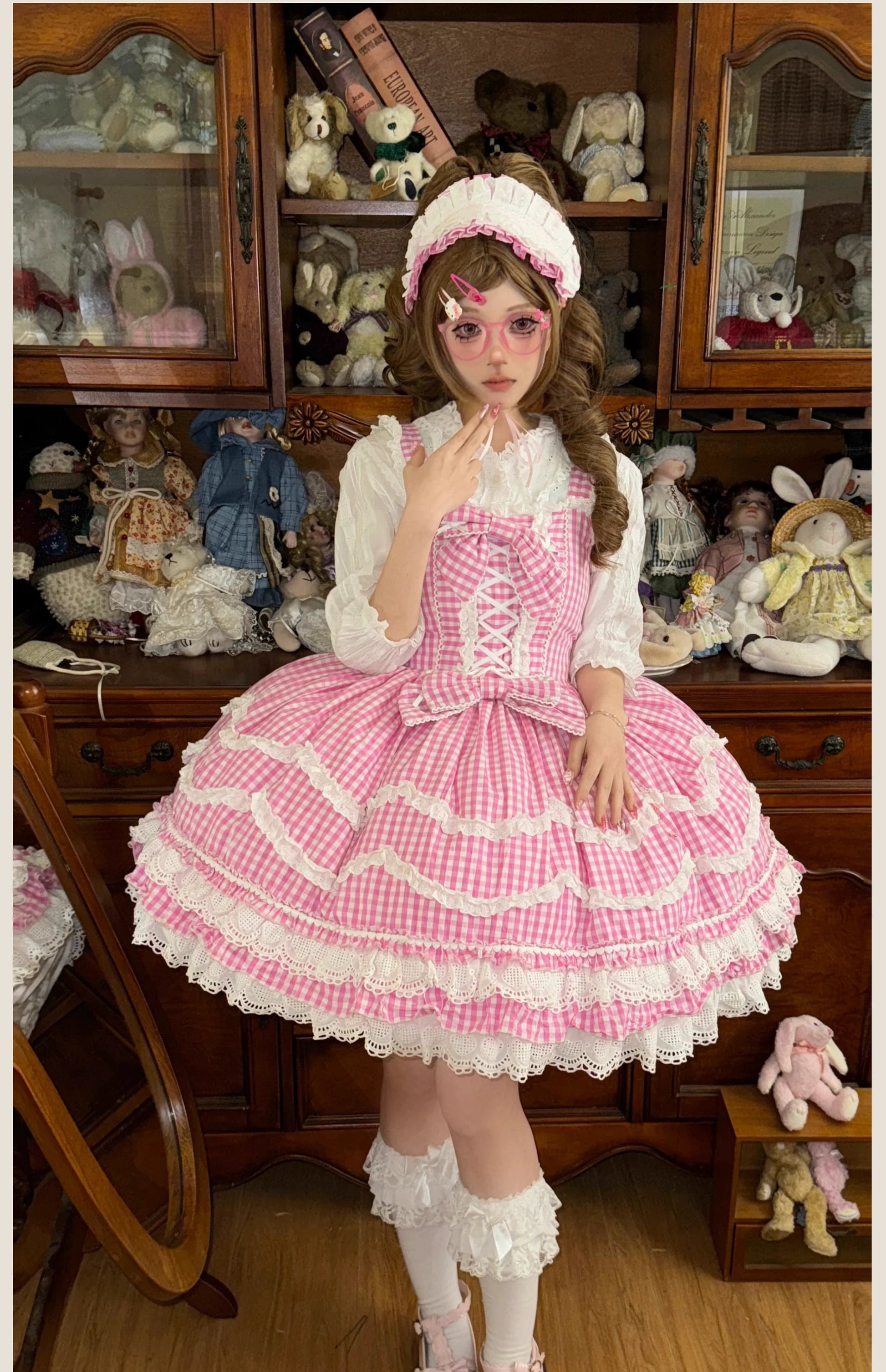 TaTaTa Lolita - Plaid Baileys - Old School Lolita Pink Plaid JSK