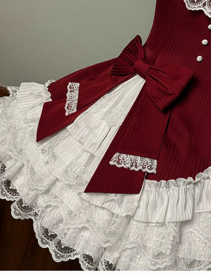 Alice Girl - Arrogant Miss - Sweet Lolita Jumper Dress with Tiered Lace Dress