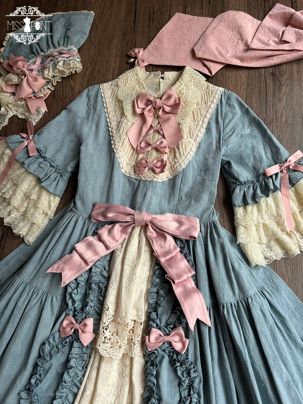 Miss Point - Lilyka Garden - Classic Lolita OP Dress Set Elegant Floral Wall Princess Sleeve