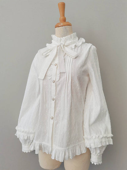 Yilia - Sweet Lolita Long Sleeve Cotton Blouse