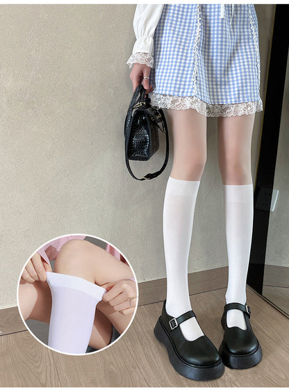 Velvet Solid Summer Lolita Calf Socks Knee Socks