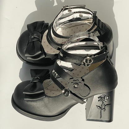 Dreamland - Whispers of the Rose - Daily Lolita Platform Heels Shoes with Relief Rose