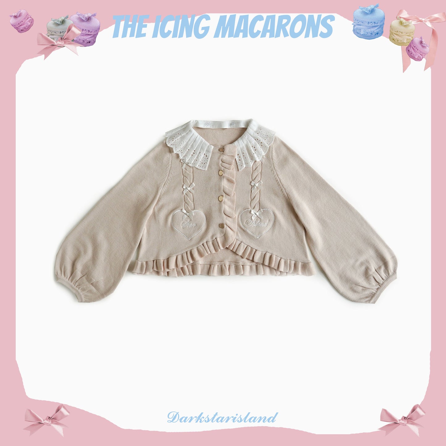 Dark Star Island - Sugar Frost - Sweet Lolita Cardigan Knit Embroidered Sweater