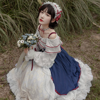 With Puji・朶now White - Lolita Flounce Hemline OP Dress