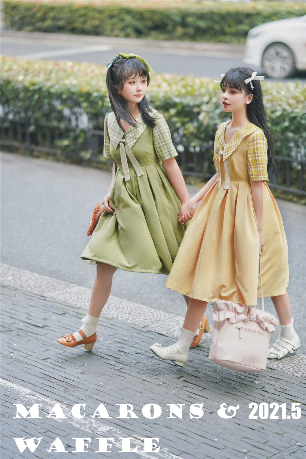 EESSILY - Macaron Waffle - Kawaii Lolita Short Sleeve Summer OP