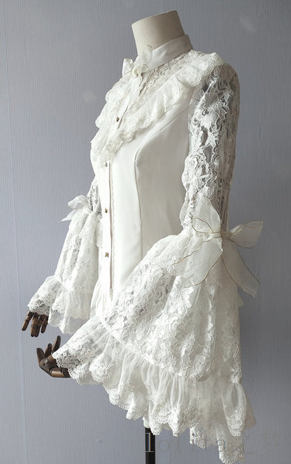 Sweet Angel - Time of the Day - Elegant Lolita Hime Sleeve White Blouse