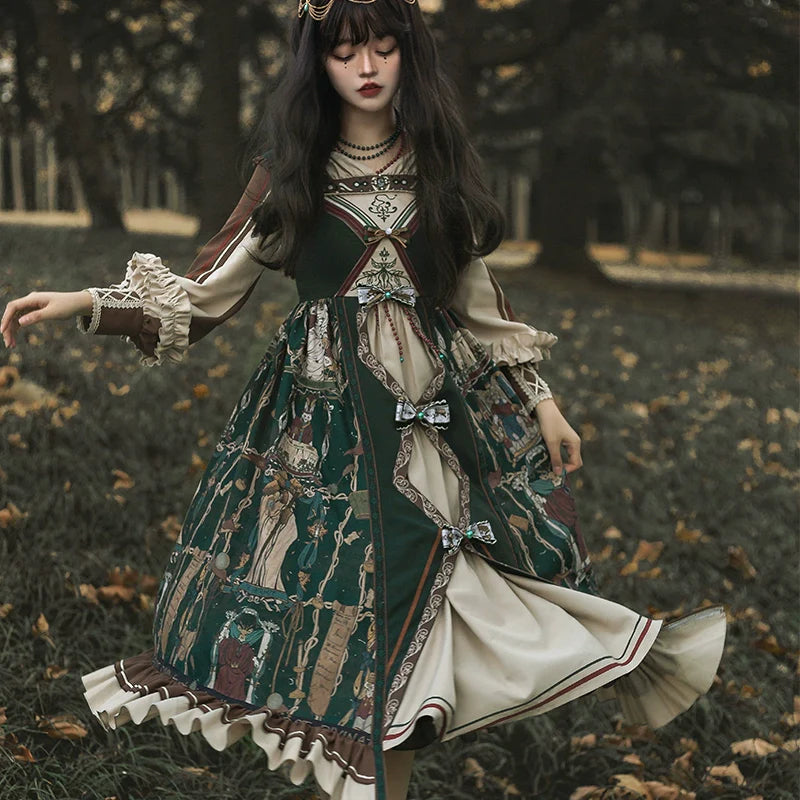 YingLuoFu - Tarot - Elegant Lolita Dress Classicl Court Style Lolita OP Salopette
