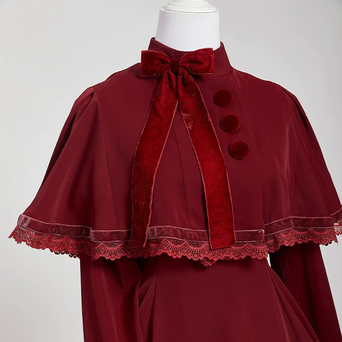 KINOKOKO - Aslan Blessings - Classic Lolita OP Seven-panel Slim Fit Dress with Cape