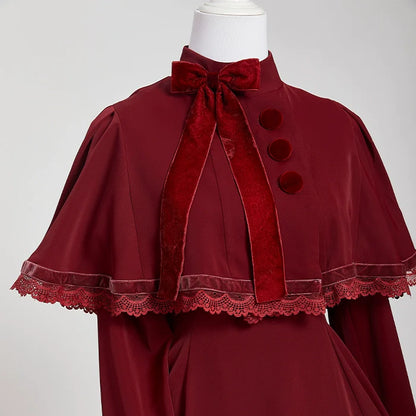 KINOKOKO - Aslan Blessings - Classic Lolita OP Seven-panel Slim Fit Dress with Cape