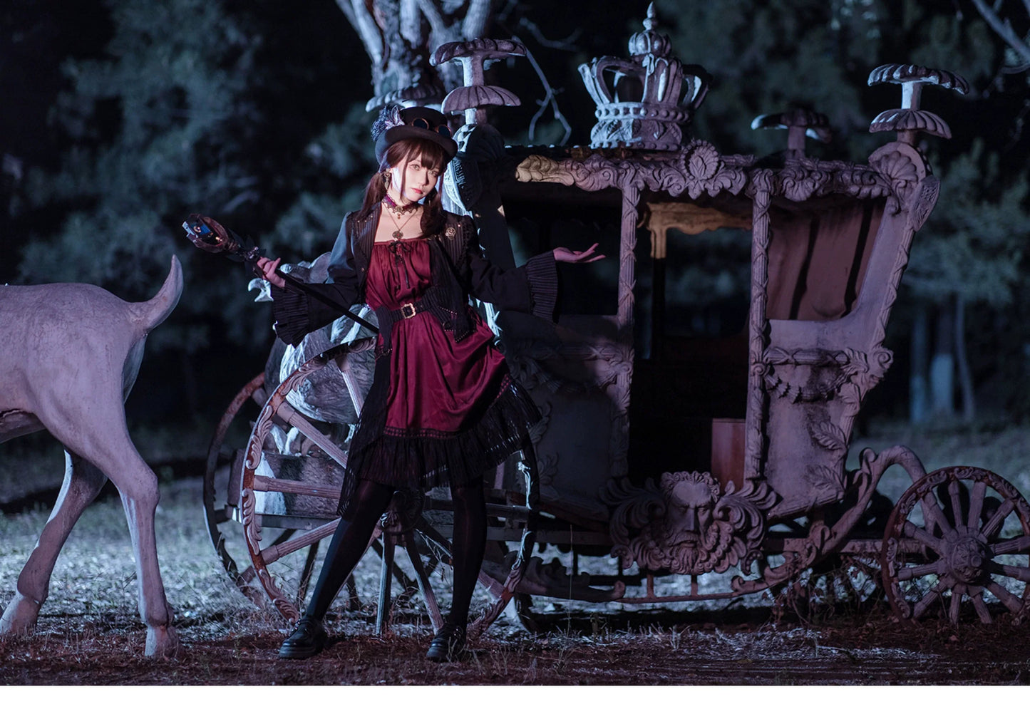 Mr. Yi's Steam Continent - Gothic Lolita Cardigan Long Sleeve Black Short Jacket