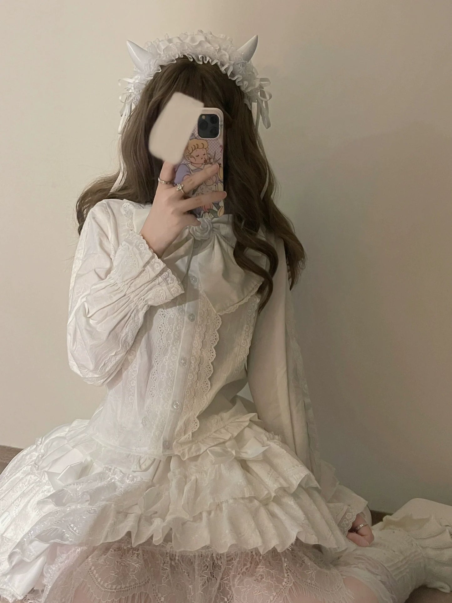 MIST - Lily - Kawaii Lolita Blouse Soft Girl Bubble Puff Sleeve