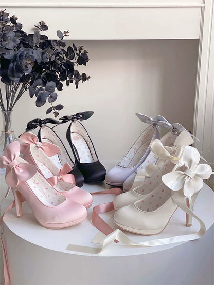 Pure Tea For Dream - Butterfly Specimen - Ballet Style Lolita Shoes Elegant Platform Lolita Heels