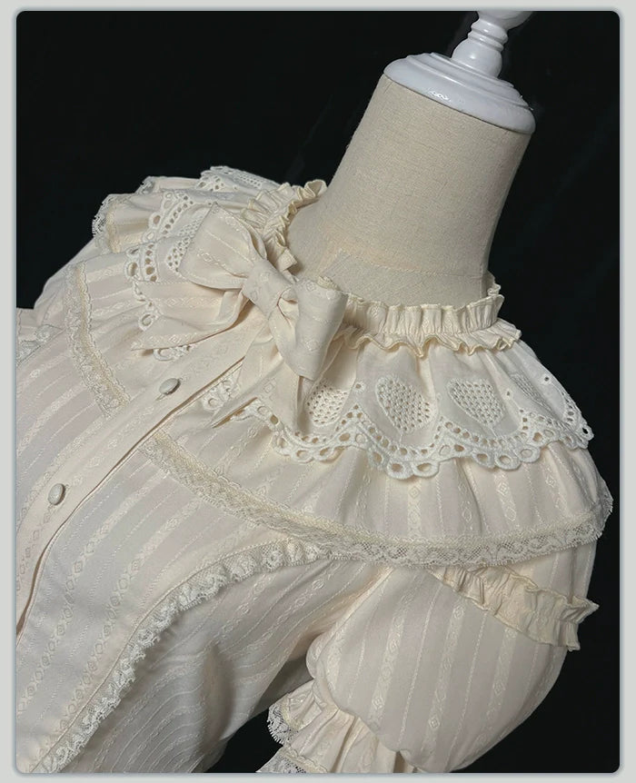 Alice Girl - Sea Salt Fairytale - Sweet Lolita Blouse Short Puff Sleeves Lolita Shirt