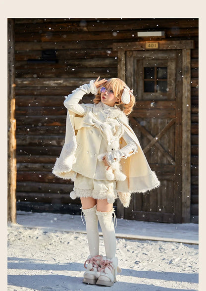 Tan Tuan - Rabbit & Bear - Winter Kawaii Lolita Cape and Shorts