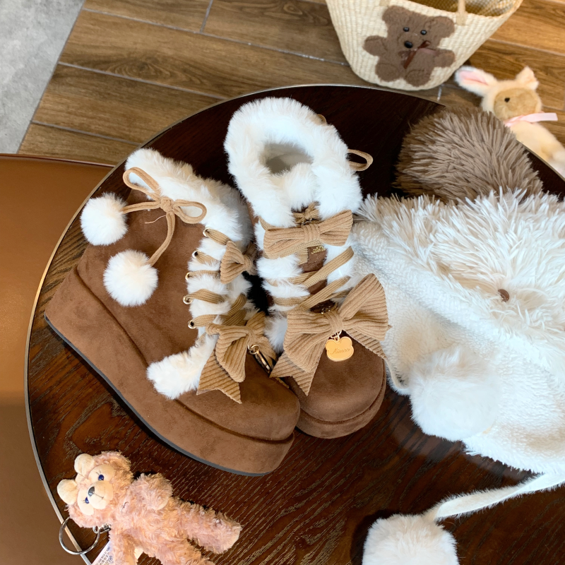 Aimee - Warm - Winter Sweet Lolita Snow Boots Thick Sole Fleece Shoes