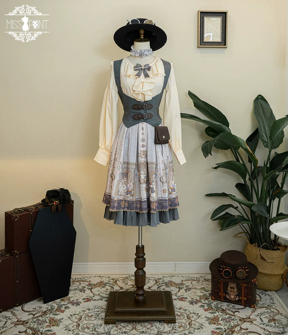 Miss Point - Demon Hunting Notes - Gothic Lolita Cross Print Short Skirt