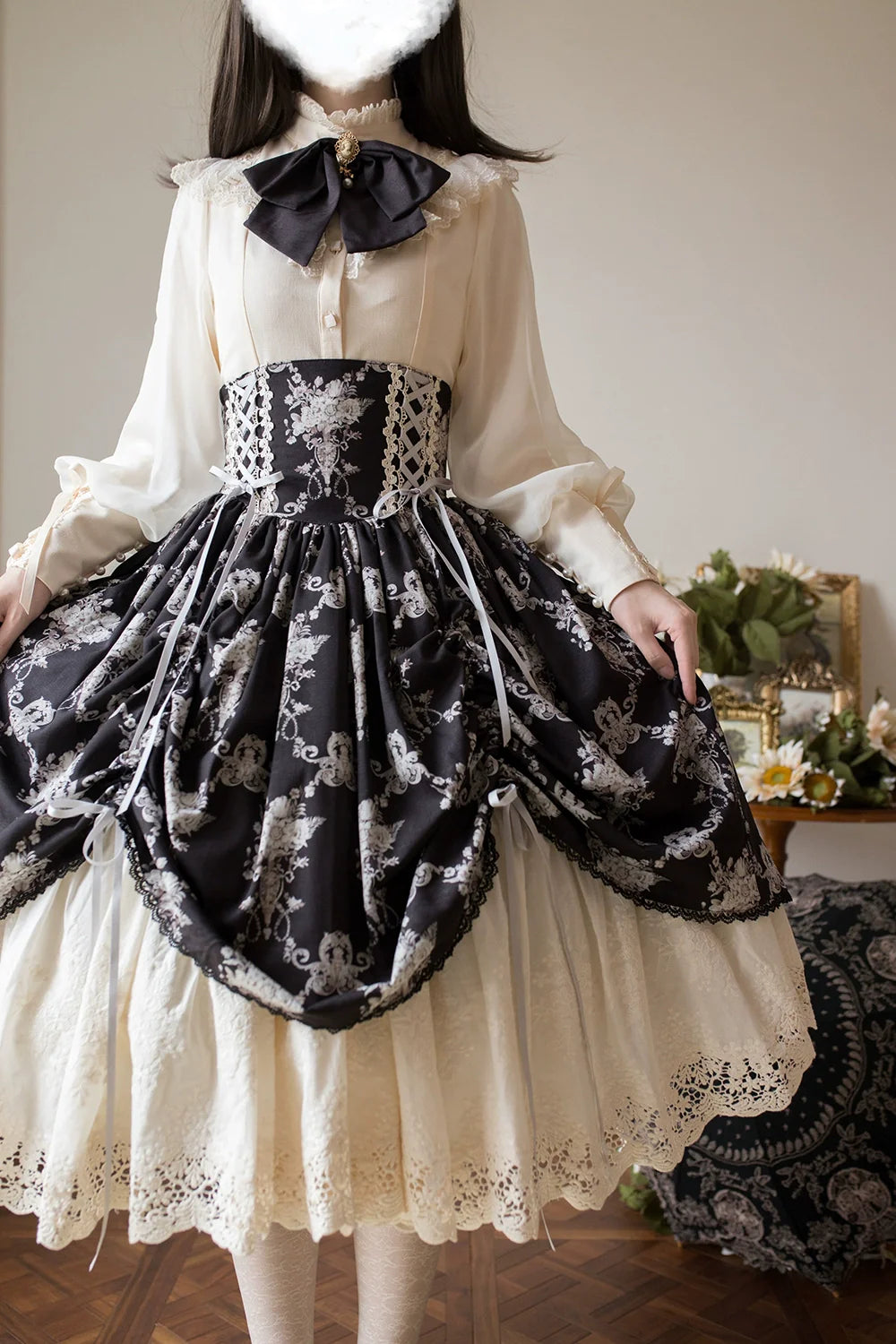 Miss Point - Customized Vintage Lolita Skirt Elegant Pullover Fishbone SK