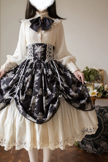 Miss Point - Customized Vintage Lolita Skirt Elegant Pullover Fishbone SK