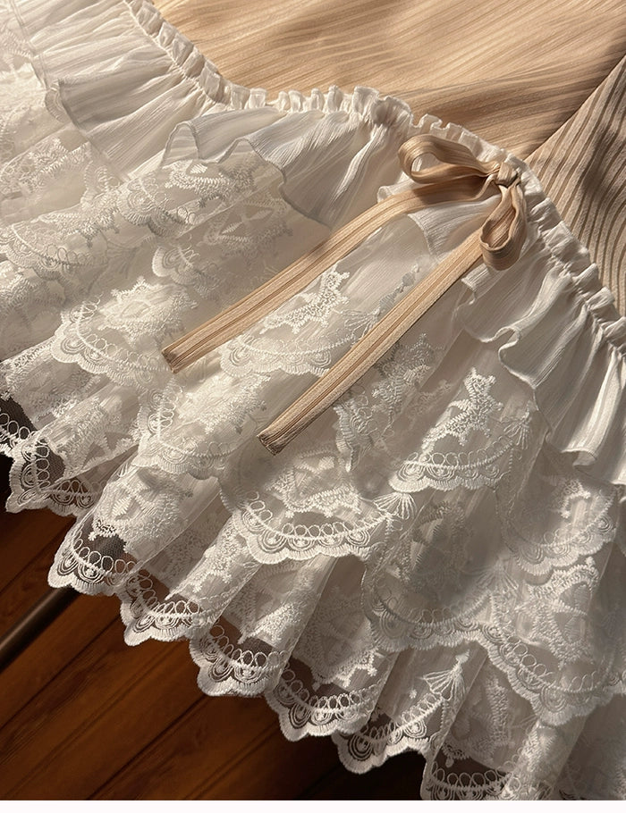 Alice Girl - Arrogant Miss - Sweet Lolita Jumper Dress with Tiered Lace Dress