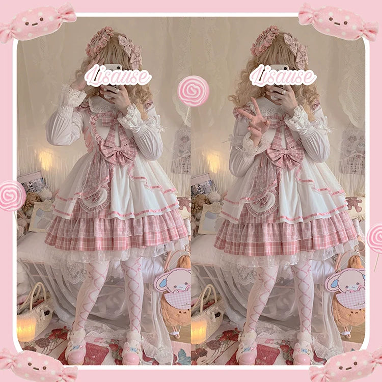 Half Sweet Lolita - Sweetheart Rescue - Sweet Lolita Dress Pink Lolita JSK Dress