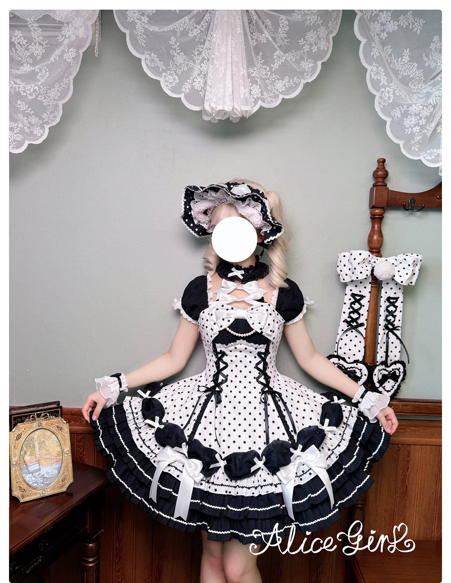 Alice Girl - Old School Polka Dots - Halter Neck Sweet Lolita OP Dress