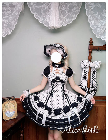 Alice Girl - Old School Polka Dots - Halter Neck Sweet Lolita OP Dress