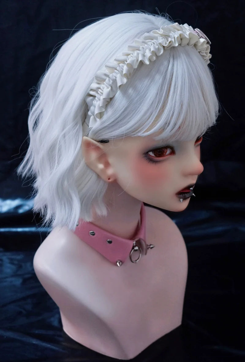 Strange Sugar - Sweet Lolita KC White Pink Ruffled Hairband Accessories