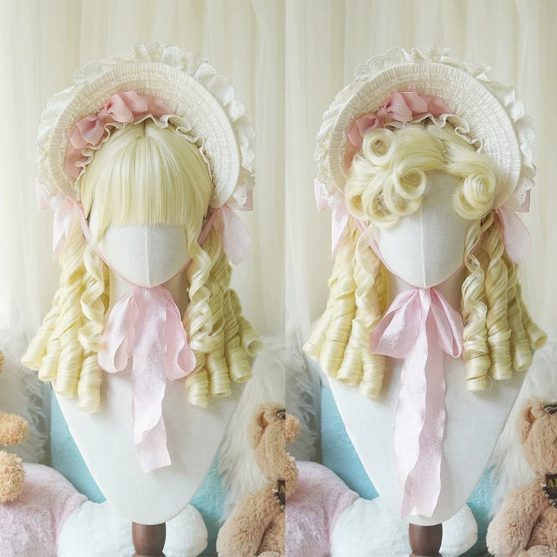 Imperial Tea - Retro Lolita Wig Short Roman Curl Hairpiece