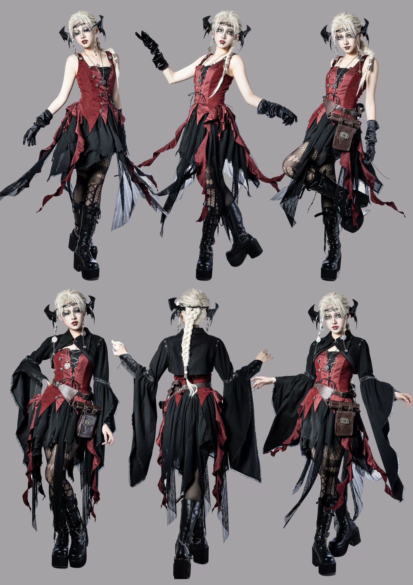 Wuyuzhe - Dragoon Knight 3.0 Version - Western Fantasy Style Lolita Irregular Skirt Set Lolita Vest