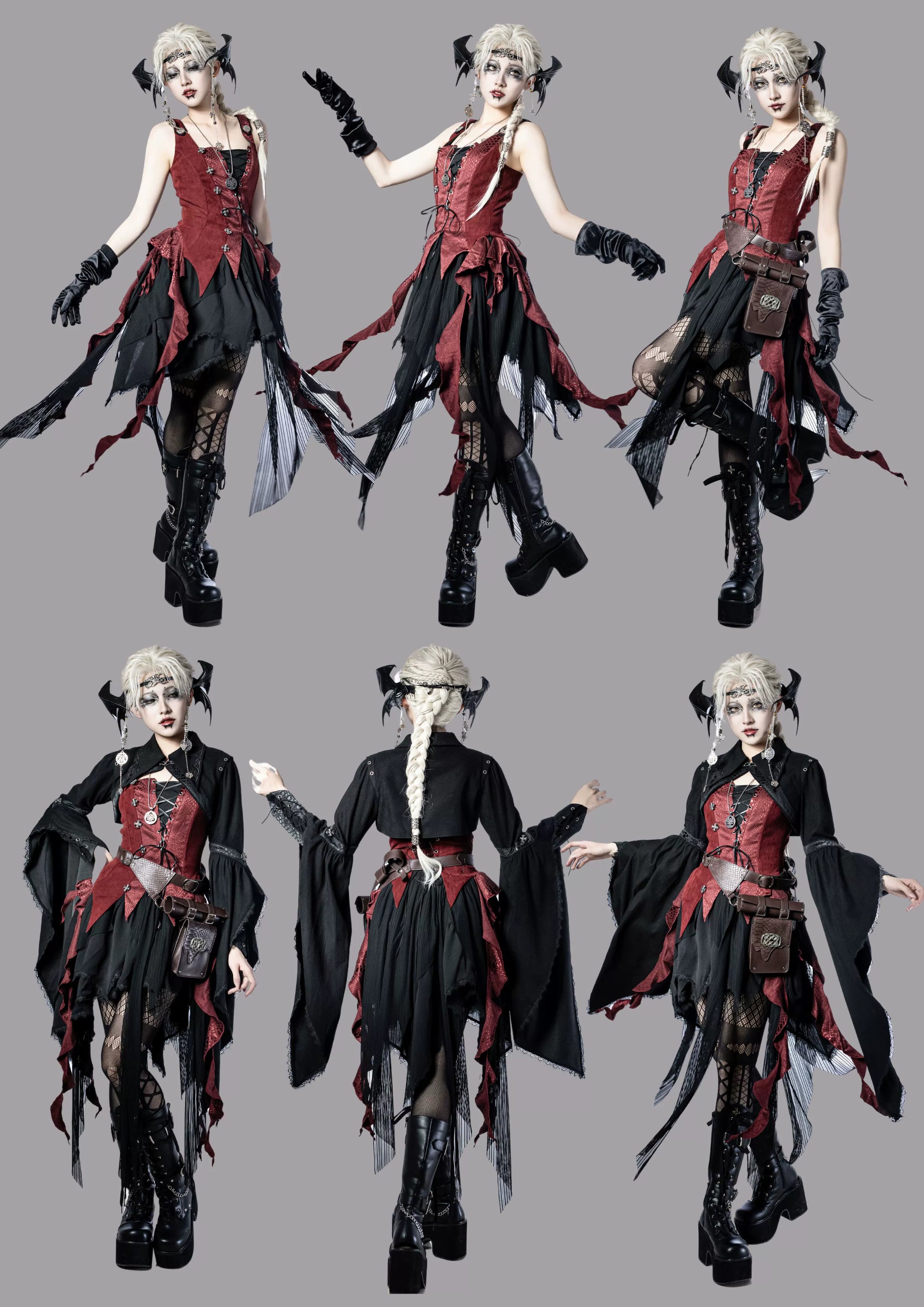 Wuyuzhe - Dragoon Knight 3.0 Version - Western Fantasy Style Lolita Irregular Skirt Set Lolita Vest