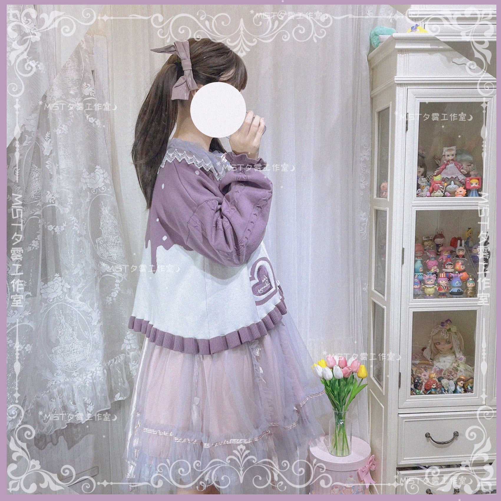 MIST - Beating Heart - Sweet Lolita Thick Sweater Coat Puff Sleeve