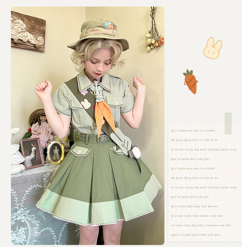 Piggy Bun - Bunny Trip - Retro Cute Green Accessories