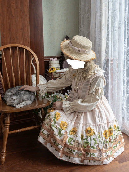 Polaris Lolita - Cat and Sunflower - Sweet Lolita JSK, Cat and Sunflower Print