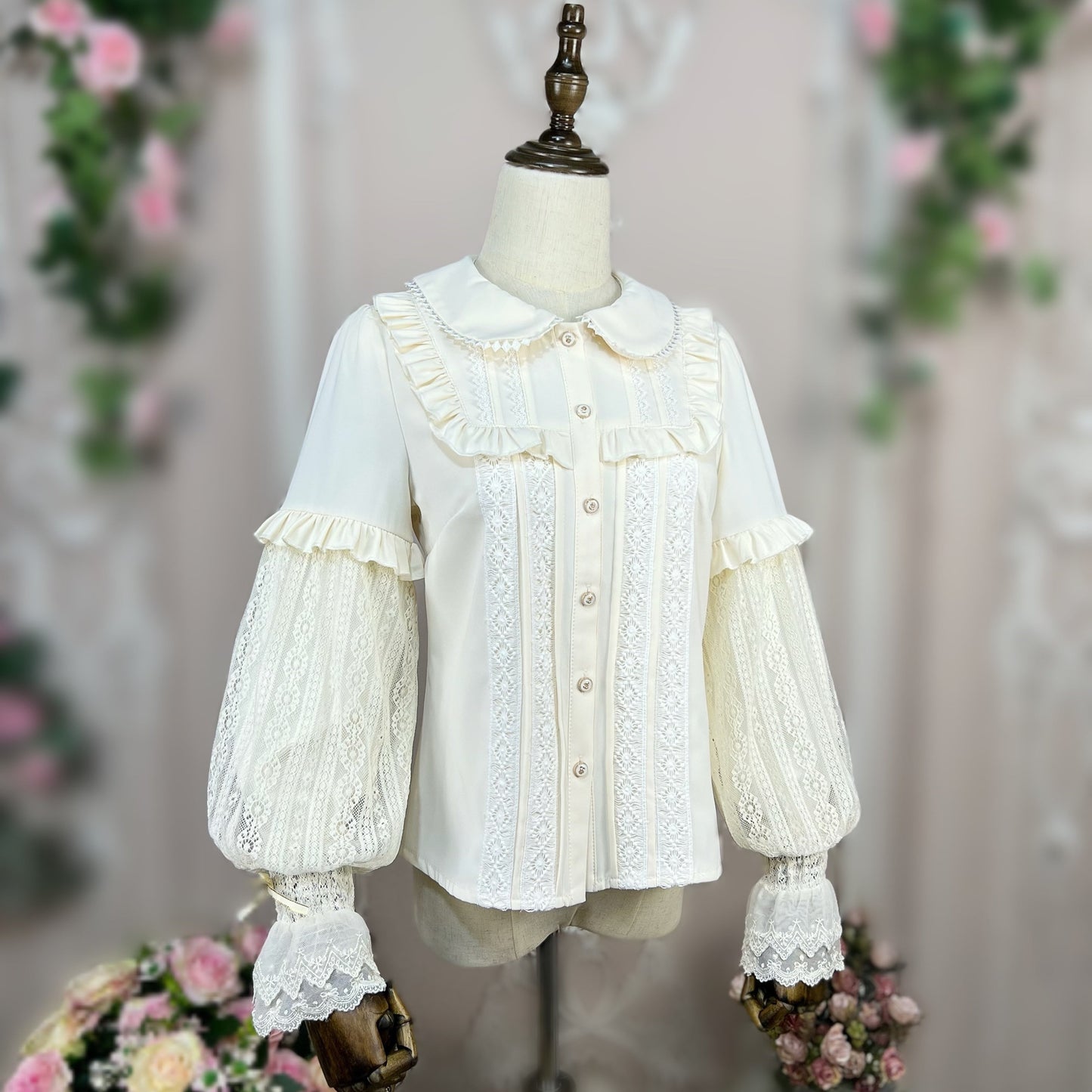 DMFS Lolita - Vintage Lolita Mutton Leg Sleeve Blouse Doll Collar Shirt