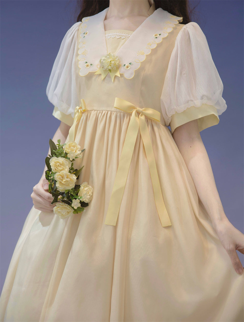 EESSILY - Afternoon Courtryard - Kawaii Lolita Summer Embroidery OP