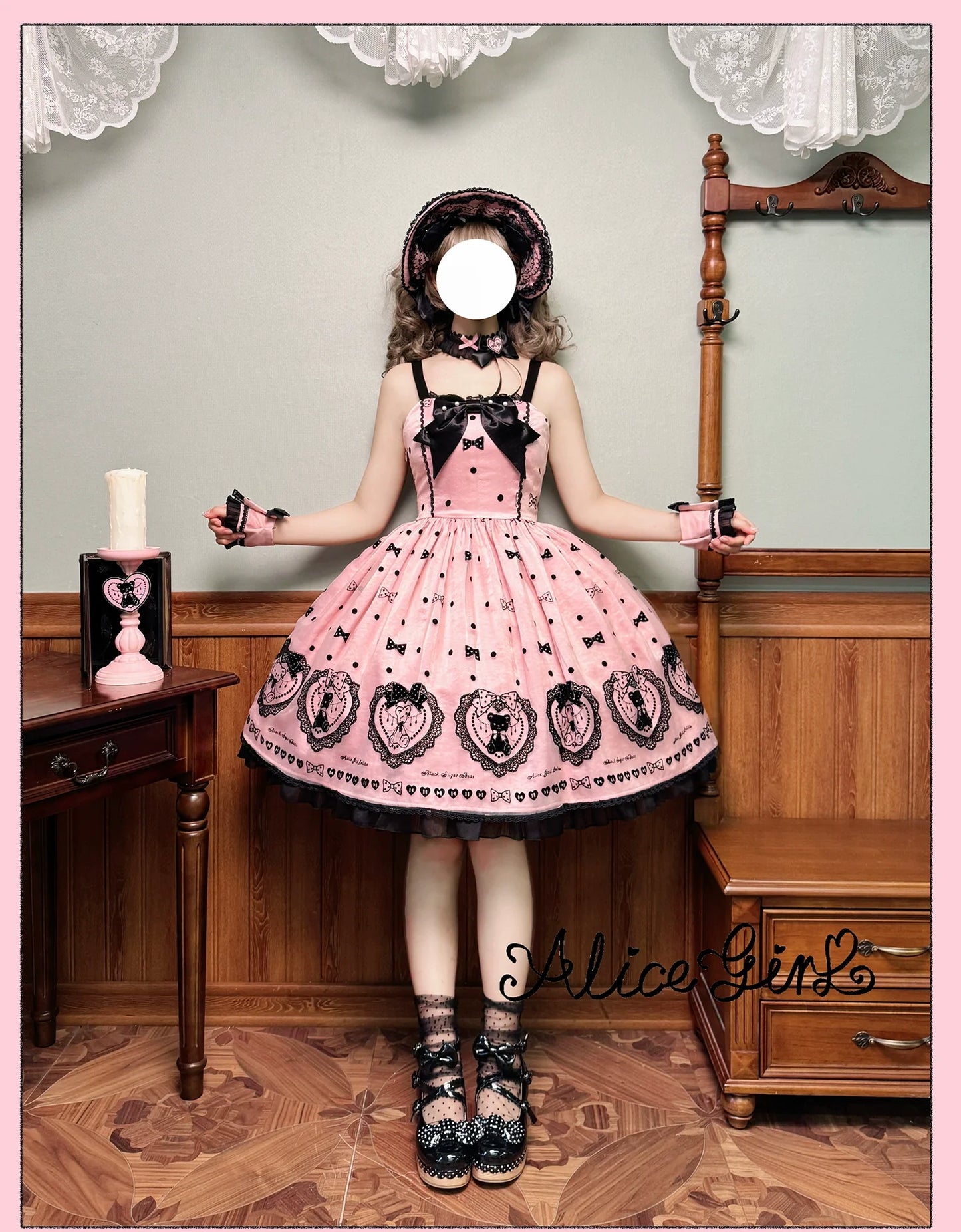 Alice Girl - Brown Sugar Bear - Printed Sweet Lolita Dress, Multiple Styles